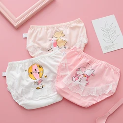 Girls' Underwear Pure Cotton Children's Triangle Baby Girl Breathable Bread Shorts Medium and Large Children Leggings Panty Girl