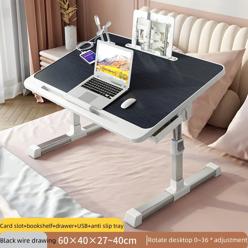On the bed, desk, dormitory, small table, foldable, mobile, elevating computer, laptop, student, lazy person, floating window