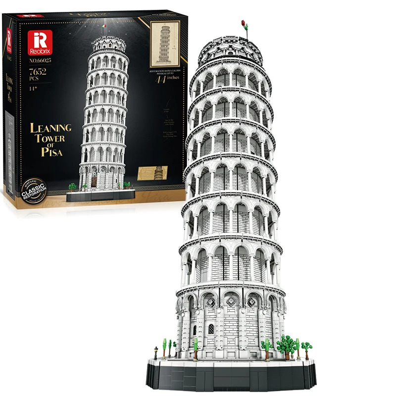 

7652PCS Leaning Tower Of Pisa Building Blocks 1:50 Scale Famous Buildings Model Bricks Desktop Ornaments Kids Toys Holiday Gifts