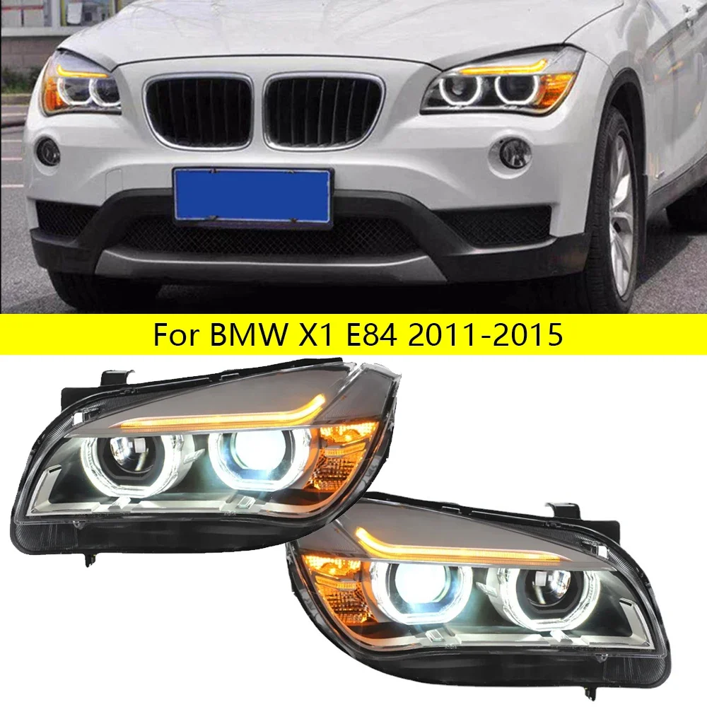 

Автомобильные фары для BMW X1 E84 2011-2015, новые светодиодные фары «ангельские глазки» DRL Hid Bi Xenon, автоаксессуары