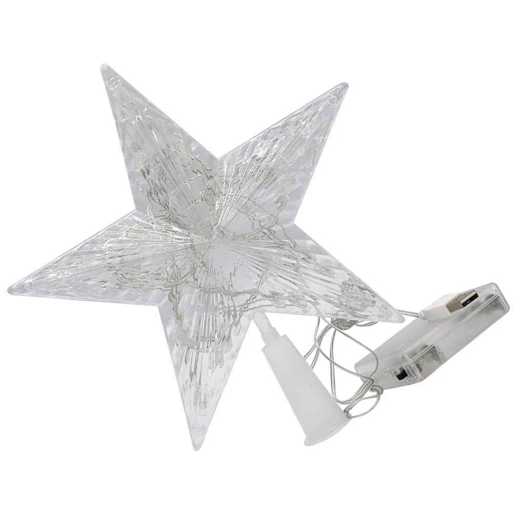 

Tree Top Star Decoration Christmas Tree Treetop Pentagram Five-Pointed Light Up Holiday Party Decor Xmas Supplies