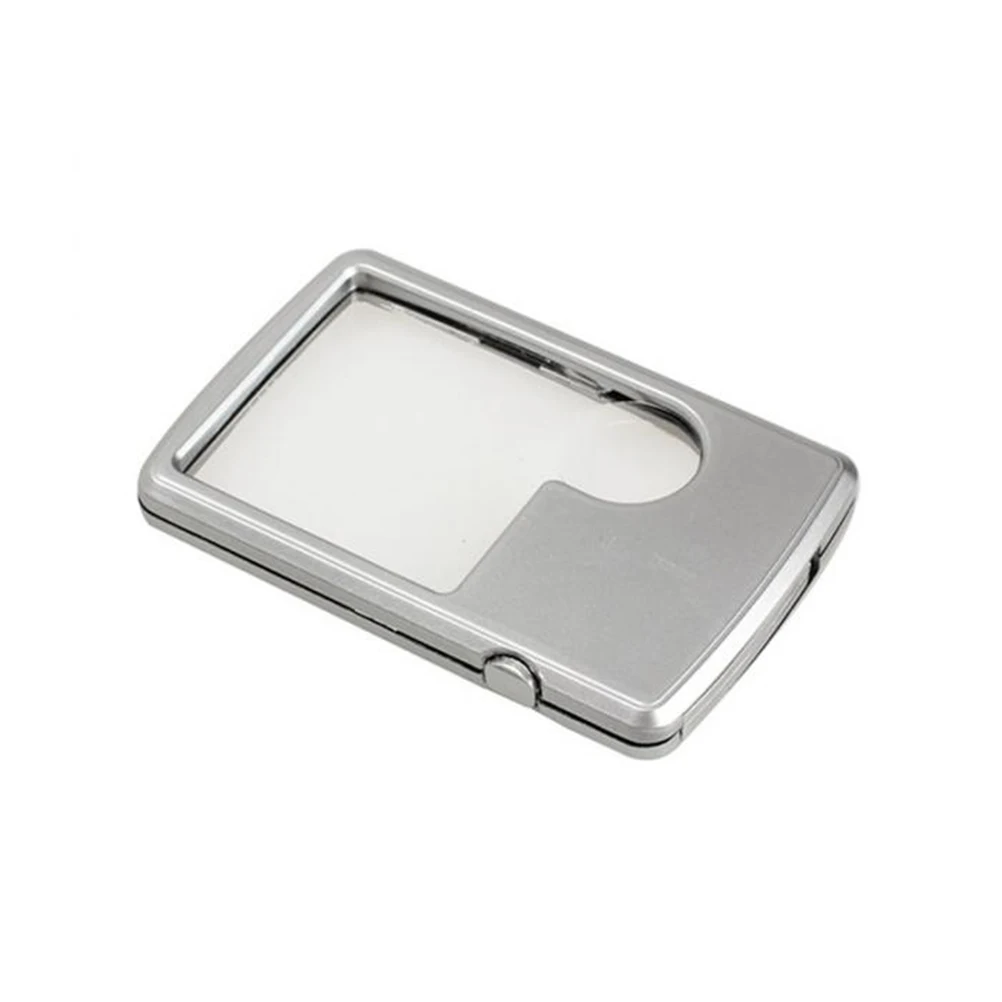 

Ultra Thin 3X Card Type Magnifier with LED Light Portable Dual Lens Magnifying Glass for Reading Precision Work