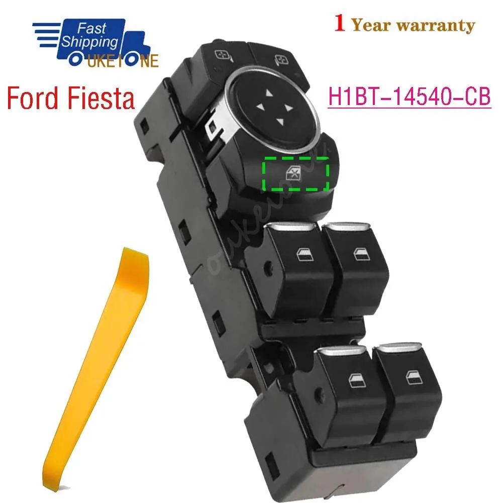 

H1BT-14540-CB для Ford Fiesta, передняя левая сторона водителя, электрический подъемник, кнопка переключения окна, автомобильные аксессуары H1BT14540CB