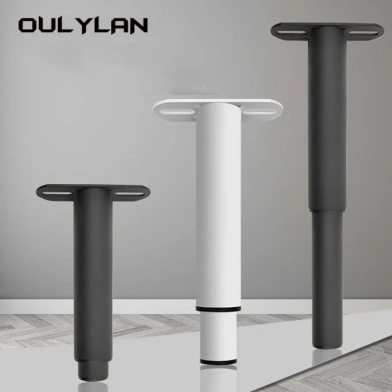 Oulylan Height 10-25cm Metal Furniture Legs Adjustable Coffee Table Feet for Bathroom Cabinet Dresser Bed Sofa Replacement Foot