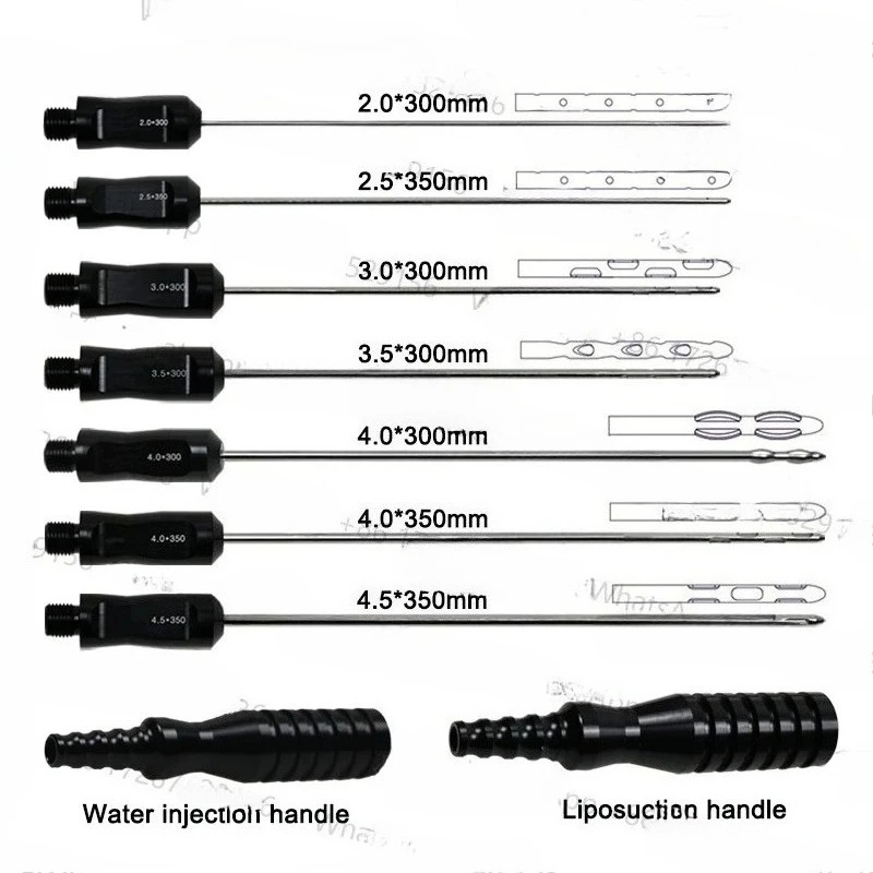 GREATLH Kit de transplantación de grasa Cánula de cosecha de grasa Cánula de liposucción Juego de agujas de inyección de agua Herramientas de liposucción