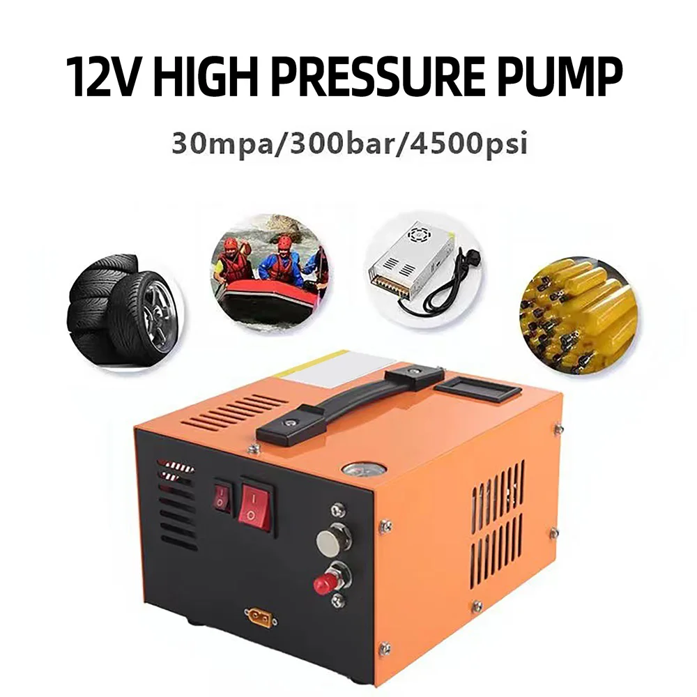 

4500Psi 300Bar 12V 220v 110V PCP Air Compressor High Pressure Pump Compressor Transformer Pneumatic Airgun car Inflator