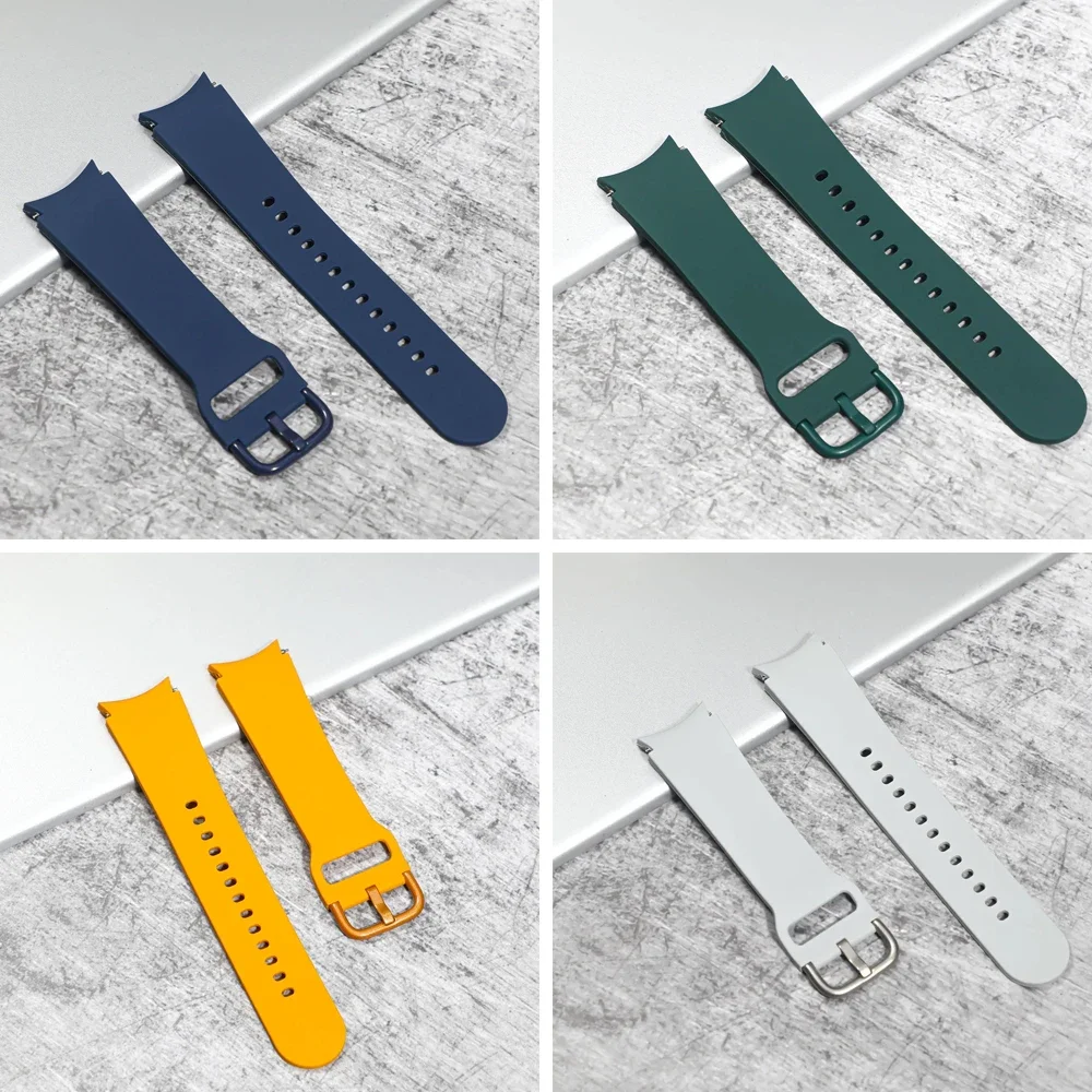 Силиконовый ремешок для Samsung Galaxy Watch 7 6 5 4 40 мм 44 мм, оригинальный спортивный браслет, ремень для часов 6 4 Classic 47 мм 46 мм 43 мм Correa