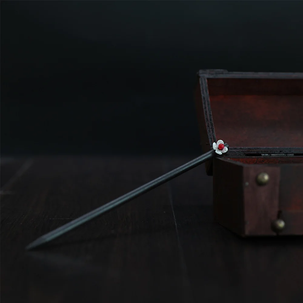 

Women Headwear Simple Vintage Hanfu Chinese Style Hair Accessories Flower Hairpins Hair Sticks Wooden Hairpin