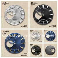 28.5mm S Logo Sunburst Dial Suitable For NH39 Movement Hollow Out Dial White/Black/Blue Watch Modification Accessories