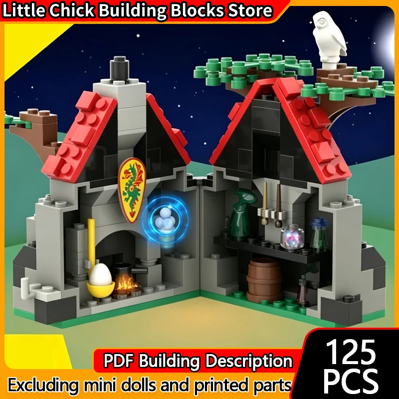 Medieval Castle Model MOC Building Bricks Hidden Small House Modular Technology Children Holiday Gifts Assemble Toys Suit