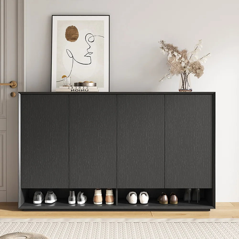 Living Room Simple And Cheap 4 Door Shoe Cabinet Modern Shoe Rack With Door And Cabinet Placed At The Entrance Door