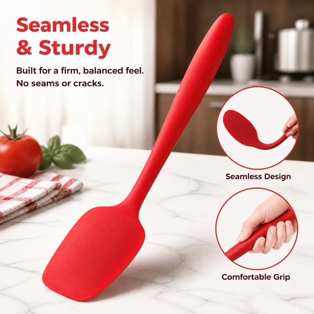 6PCS Food Grade Silicone Silicone Spatula Set Heat Resistant Seamless Rubber Spoon Spatula Non Stick Dishwasher Safe Oil Brush