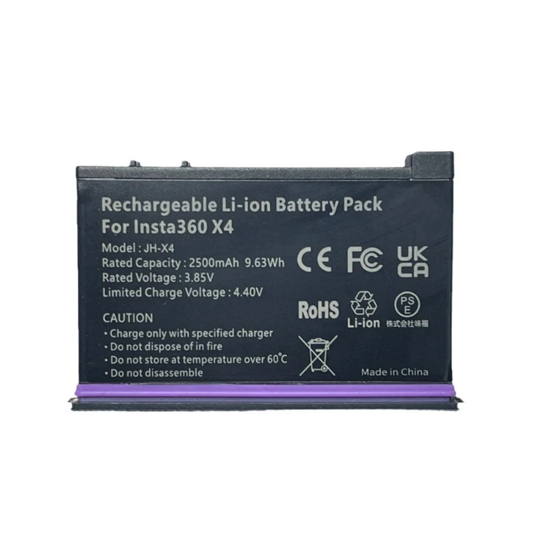 Bateria 2500mAh do kamery Insta360 ONE X4 i ładowarka z 2 slotami, akcesoria do kamer panoramicznych 360, baterie do Insta360 X4 — zdjęcie produktu 4