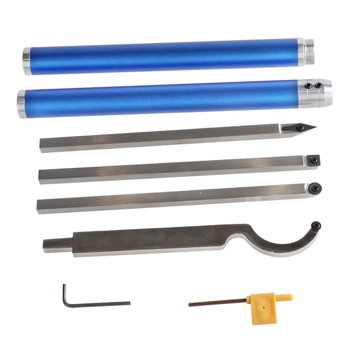 N18R Juego de herramientas de torneado de madera intercambiables con 6 hojas de torno con punta de carburo universal, torno de herramienta de torneado para torneado de madera, B