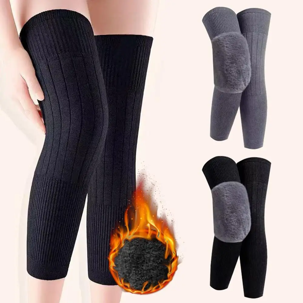 1 زوج حامي الركبة Coldproof أكمام الساق شتاء دافئ أغطية الركبة أفخم واقي الساق الصوف الناعم نيباد سميكة الكشمير يغطي #3