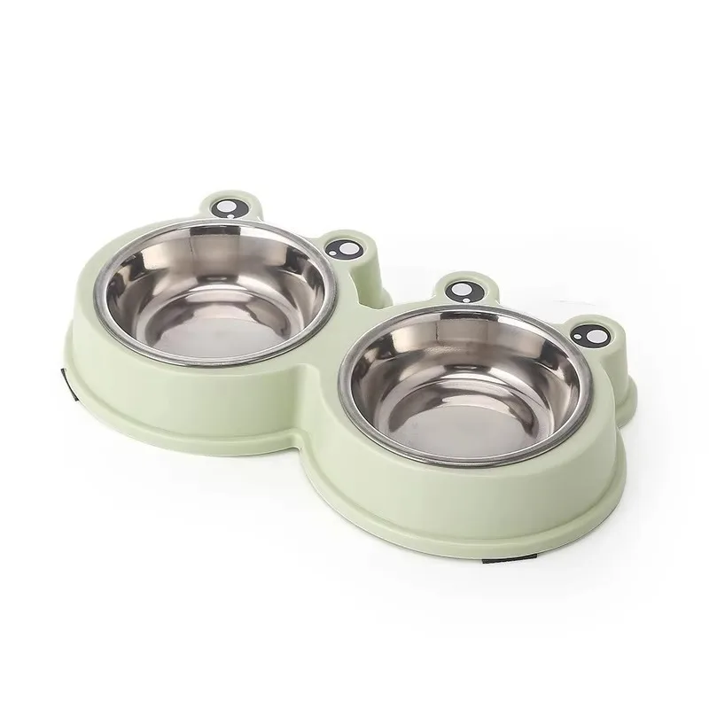 

Ergonomic Raised Stand Detachable Durable Stainless Steel Water Food Feeding Dish Pets Supplies Raised Double Pet Bowl