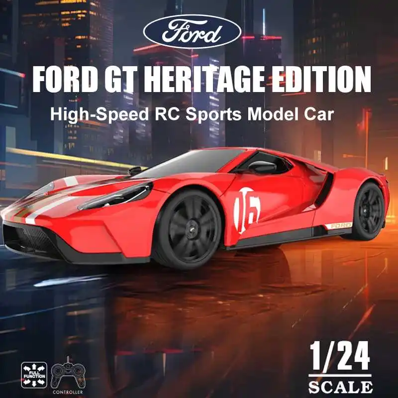

Licensed FORD GTHERITAGE EDITION Replica 1:24 Scale Remote Control Car - High-Speed RC Sports Model Toy for Adults & Kids gift
