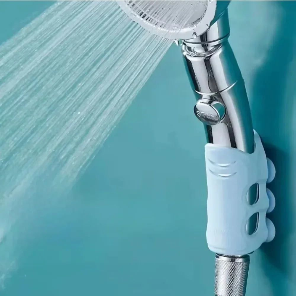 

HOT 1pcs Silicone Shower Head Holder Powerful Suction Reusable Removable Wall Mount Suction Cup Shower Bracket Bathroom Holder