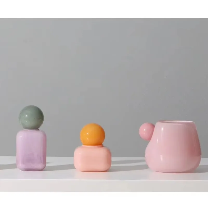 Modern Simplicity Home Living Room Art Ornament Ceramic Material Candy Color Aromatherapy Vessel Cute Style Photographic Prop