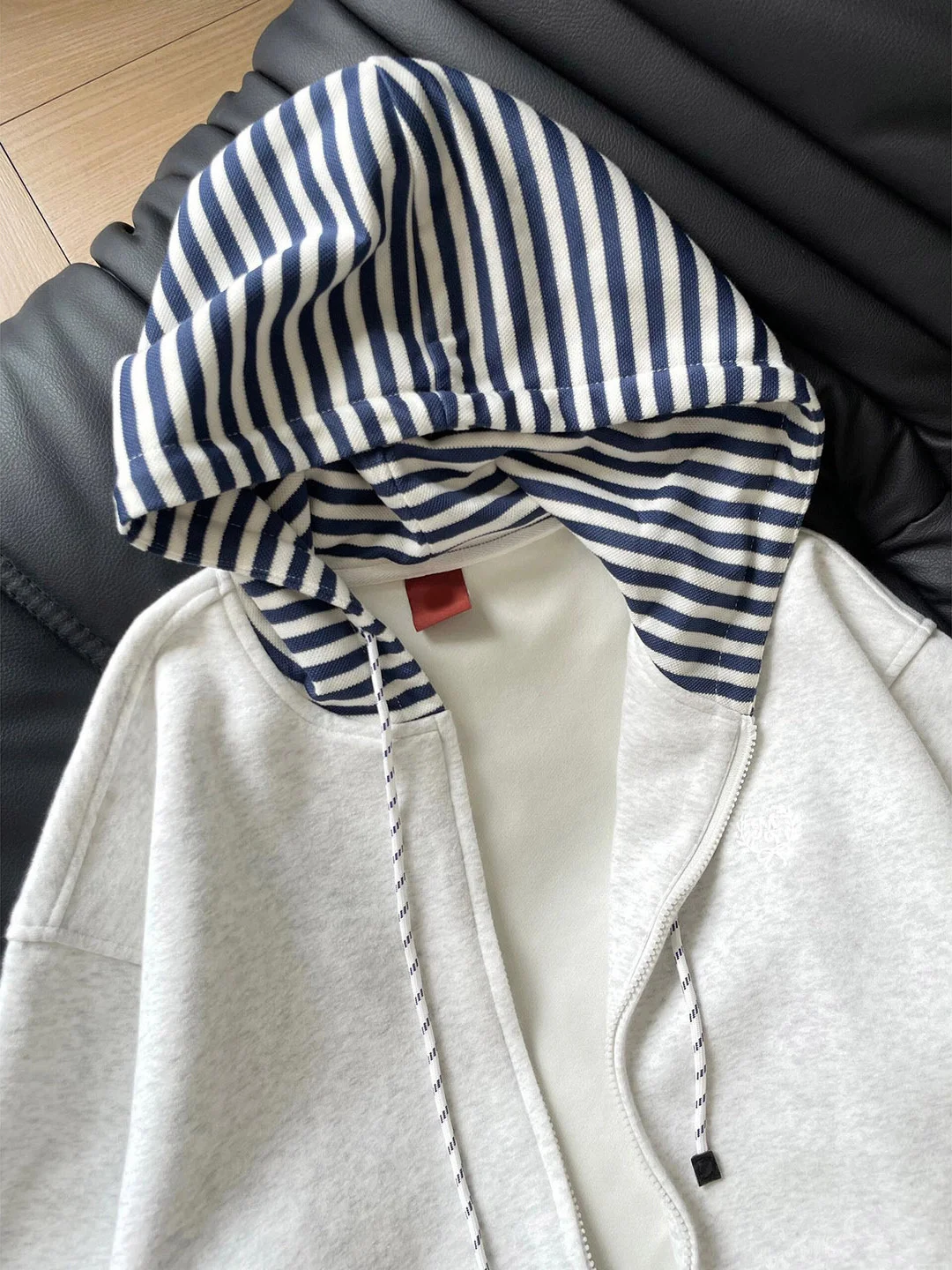 Sweat-shirt à capuche rayé pour hommes et femmes, rétro américain, patchwork, ample, polyvalent, fermeture éclair, Cardigan, veste à manches longues, automne hiver