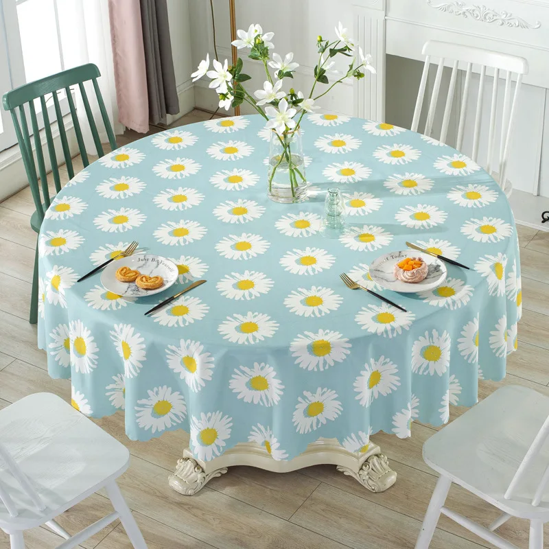 

Tablecloth Round Table Cloth Waterproof Oil Proof Kitchen Decor Wash Free Cloth Table Cloth Round Household Round Tablecloth