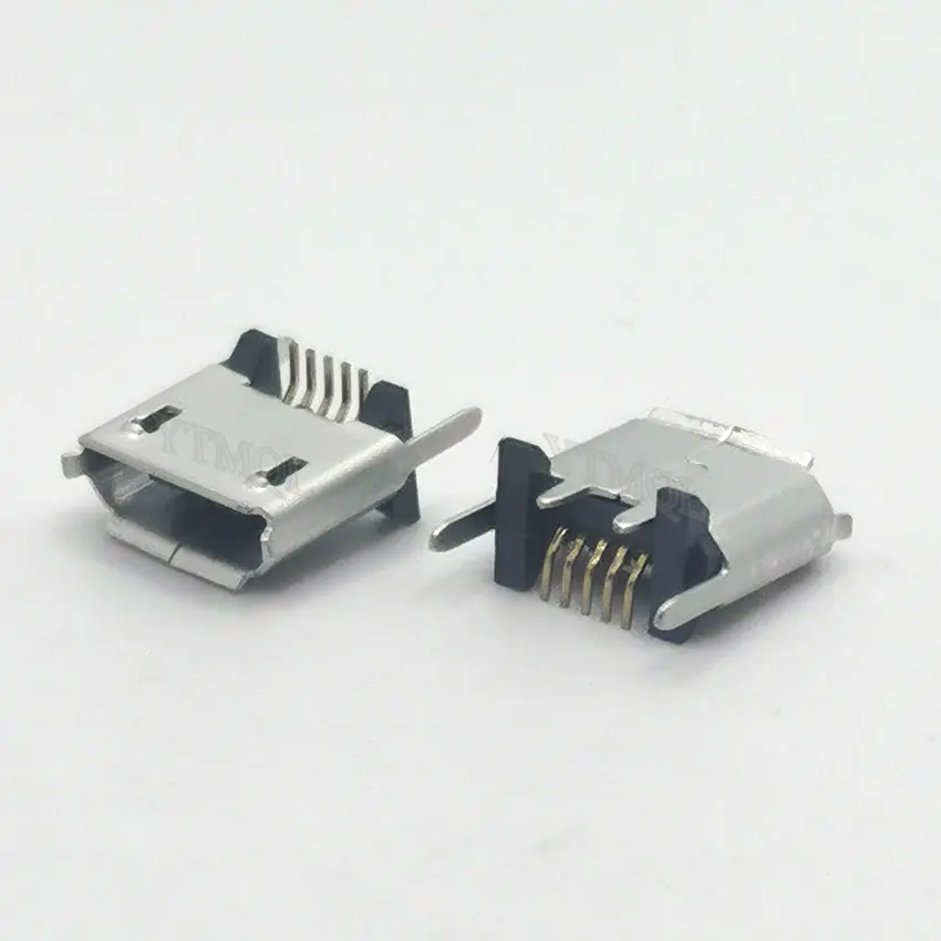 

50Pcs Micro mini USB jack socket charging Port Dock for ZX80-B-5P MICRO USB B type vertical SMT 5P connector