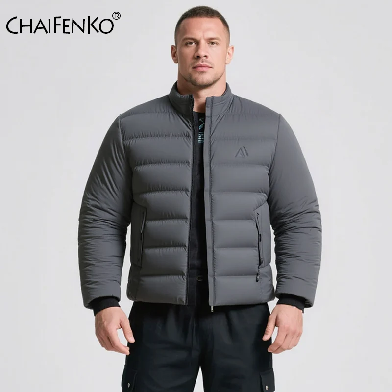 Outdoors Stand Collar Windproof Men Jacket Winter Casual Versatile Comfort Coat New Fashion Simplicity Keep Warm Solid Men Parka