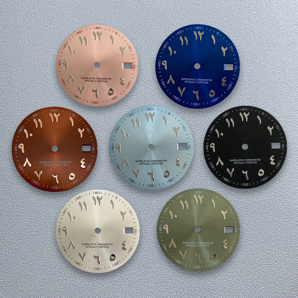 

28.5mm S Logo Arab Dial Fit NH35/NH36/4R/7S Japanese Automatic Movement High-Quality Sunray Dial Watch Modified Accessories