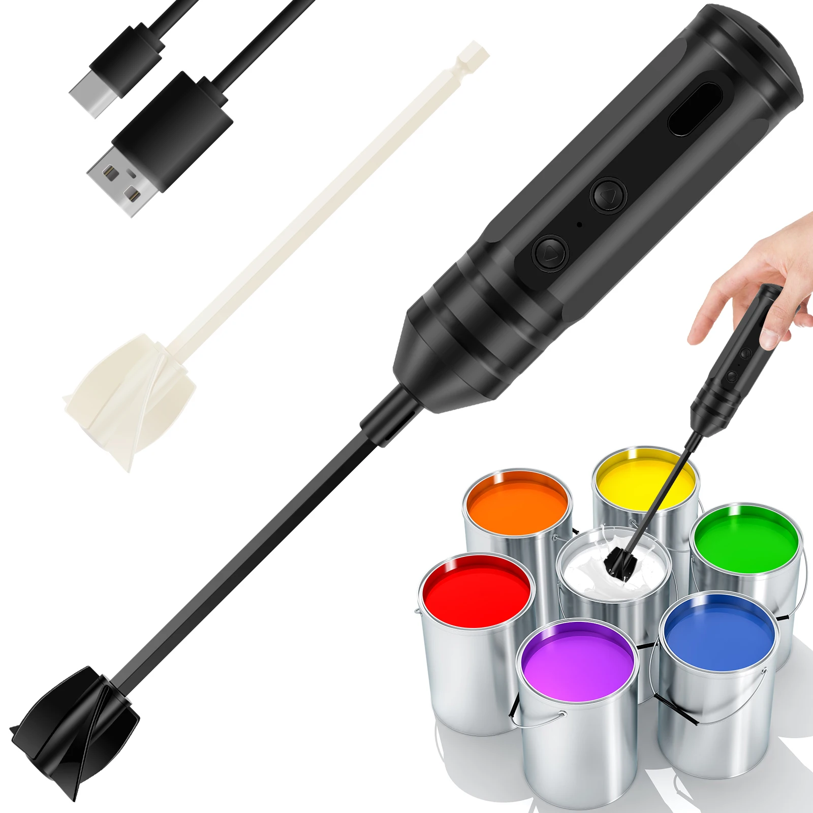 Epoxy Mixing Stick Electric Agitator Epoxy Resin Glue Pigment Mixing Tools Plastic Stirring Rod DIY Craft Making Equipment Mixer