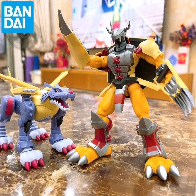 Genuine Bandai Figure Rise Frs Digimon Adventure War Greymon Metal Garurumon Plastic Assembling Models Action Figure Toys Gifts