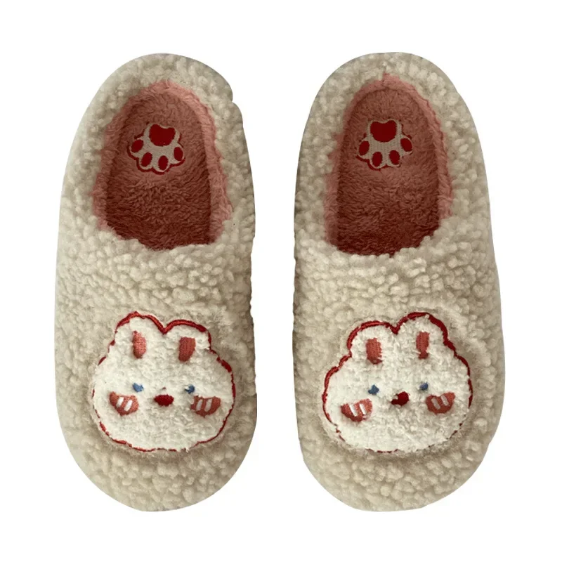 Pantoufles en coton Kawaii deau Bit pour femmes et filles, doux, confortables, durables, sourire, chaud, anti-ald, maison, hiver