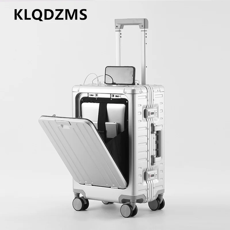 KLQDZMS Carry-on Travel Luggage All Aluminum Magnesium Alloy Boarding Box Men's Business Trolley Case 20