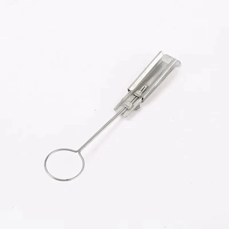 Steel Drop Cable Anchoring Clamp Professional Pole Mount Accessory For Outdoor Fiber Optic Cable Telecom Network Construction