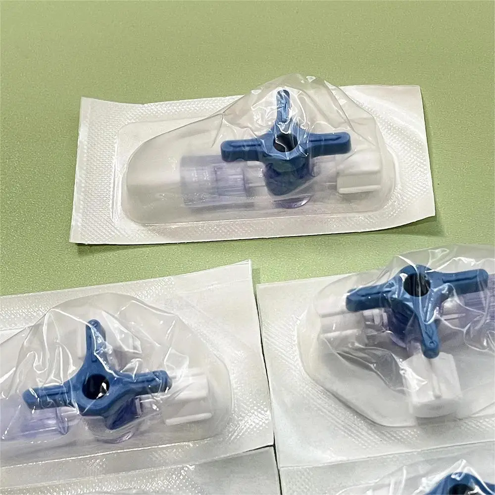 Sterile Pet Medical Three-Way Pipe Joint Plugs with Luer Lock Valves - 10/30/50 Pack Hospital Three-Way Plugs for Medical Equipm
