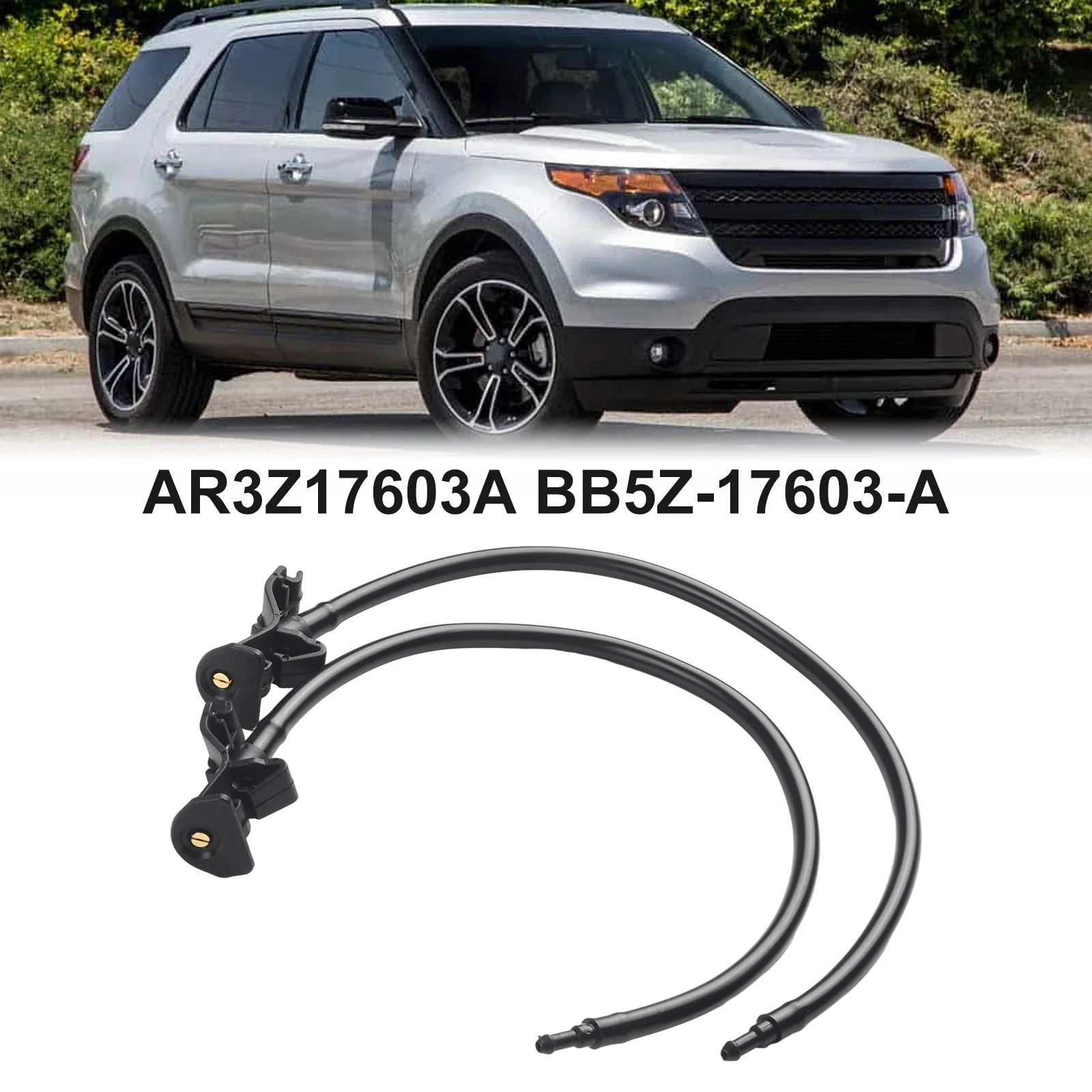 2pcs For Ford Explorer 2011-2018 Windshield-Wiper Washer Nozzle Sprayer ABS-Plastic Black Car Accessories Tools