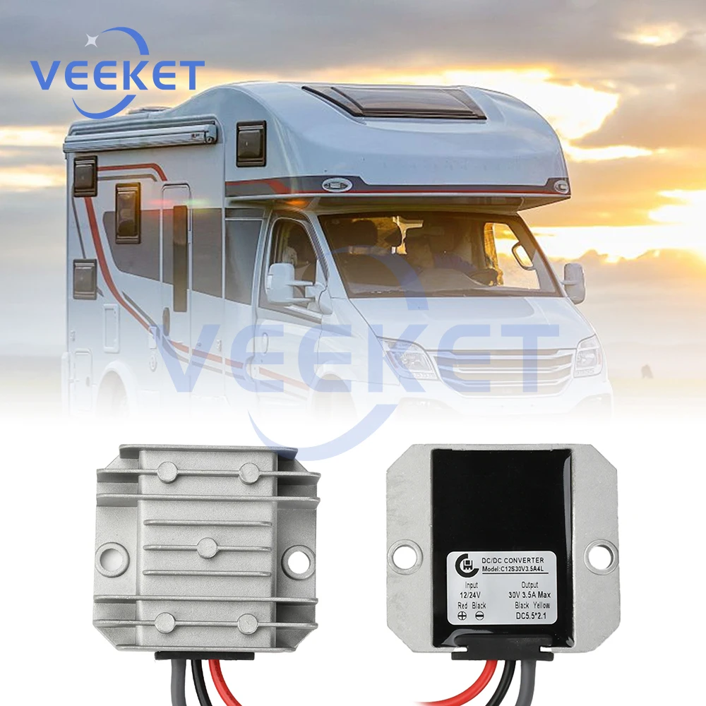 

DC 9-28V to DC 30V Step Up Converter IP68 Waterproof DC to DC Boost Module 3.5A High Efficiency Power Supply