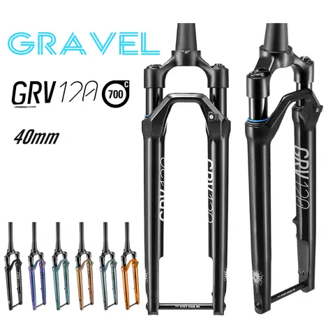 Lexon 700C Gravel Suspension Fork 40mm Travel 12×100mm E-Bike Compatible Lightweight Carbon Alloy Fork for Adventure Road Bike