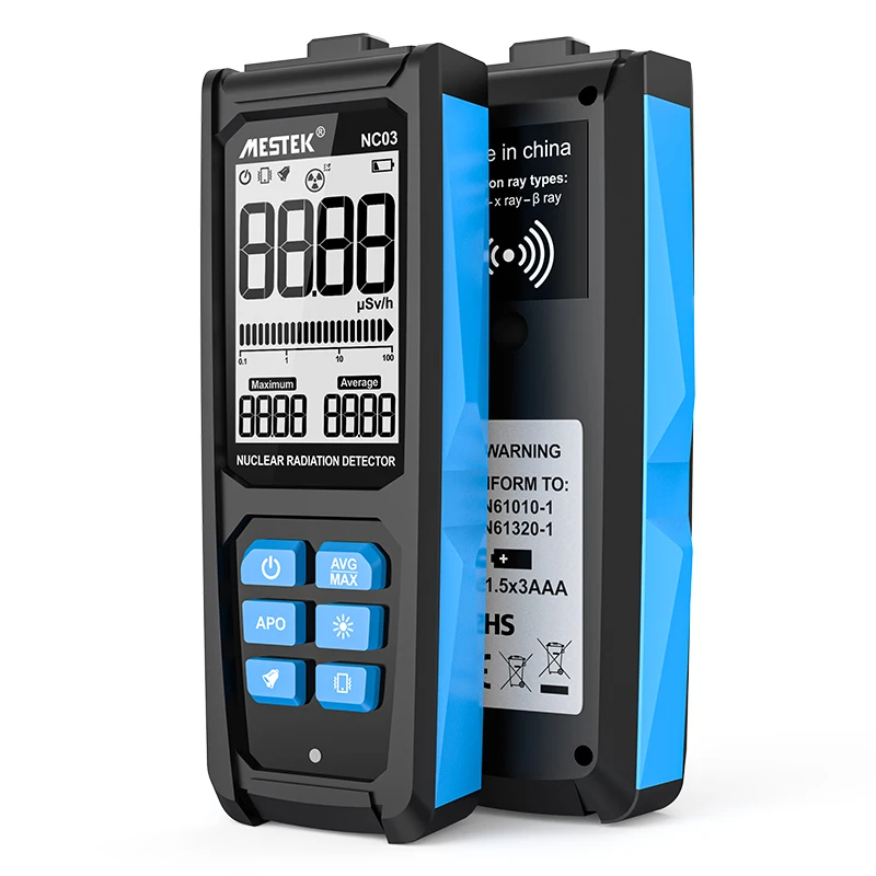 Mestek Geiger Counter Nuclear Radiation Detector Personal Dosimeter X-ray ฮณ-ray ฮฒ-ray Radioactivity Tester Marble Detector Alarm