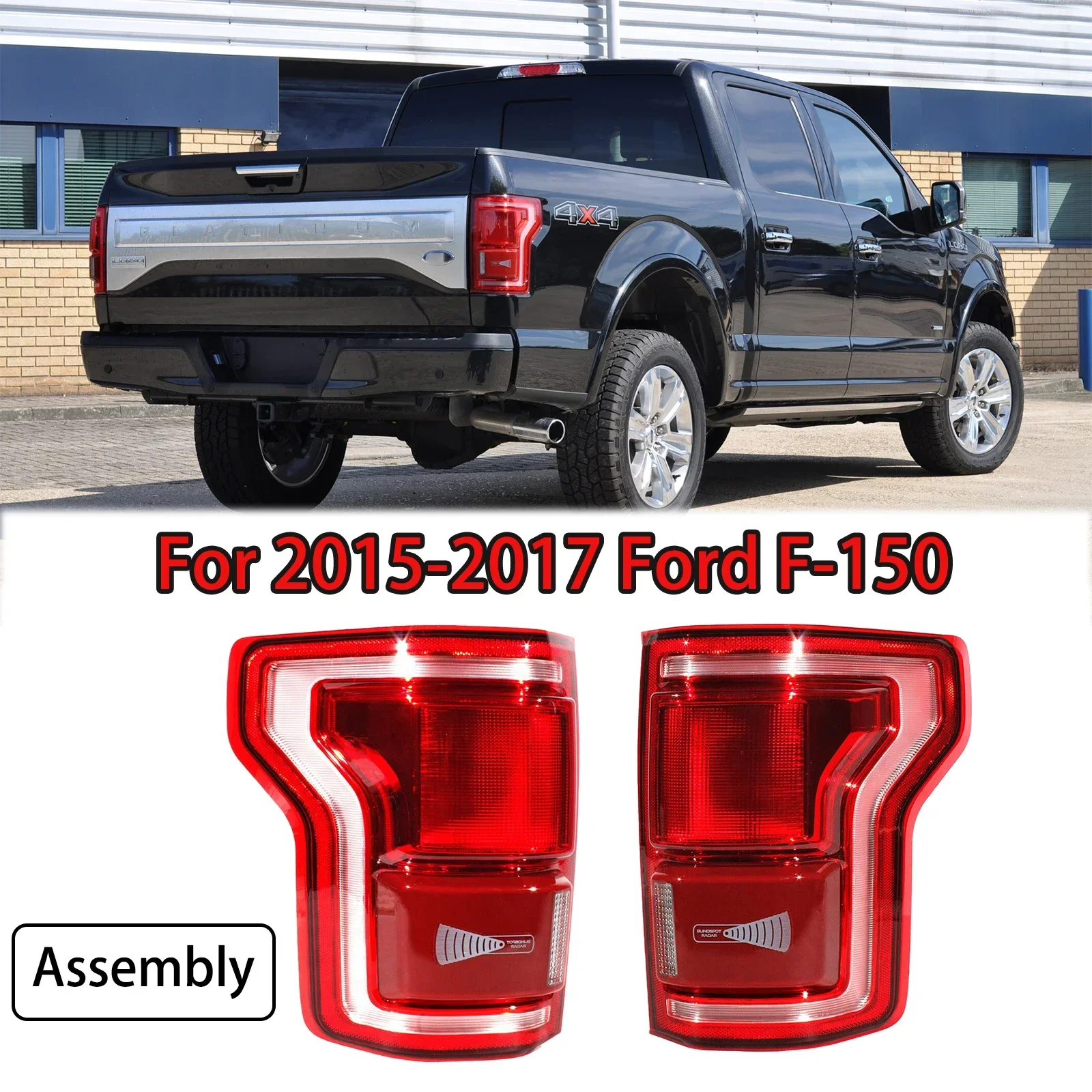 

Tail Light Assembly For 2015-17 Ford F-150 With Blind Rear Brake Warning Signal Lamp Auto Accessory L-HL3Z13405D R-HL3Z13404D