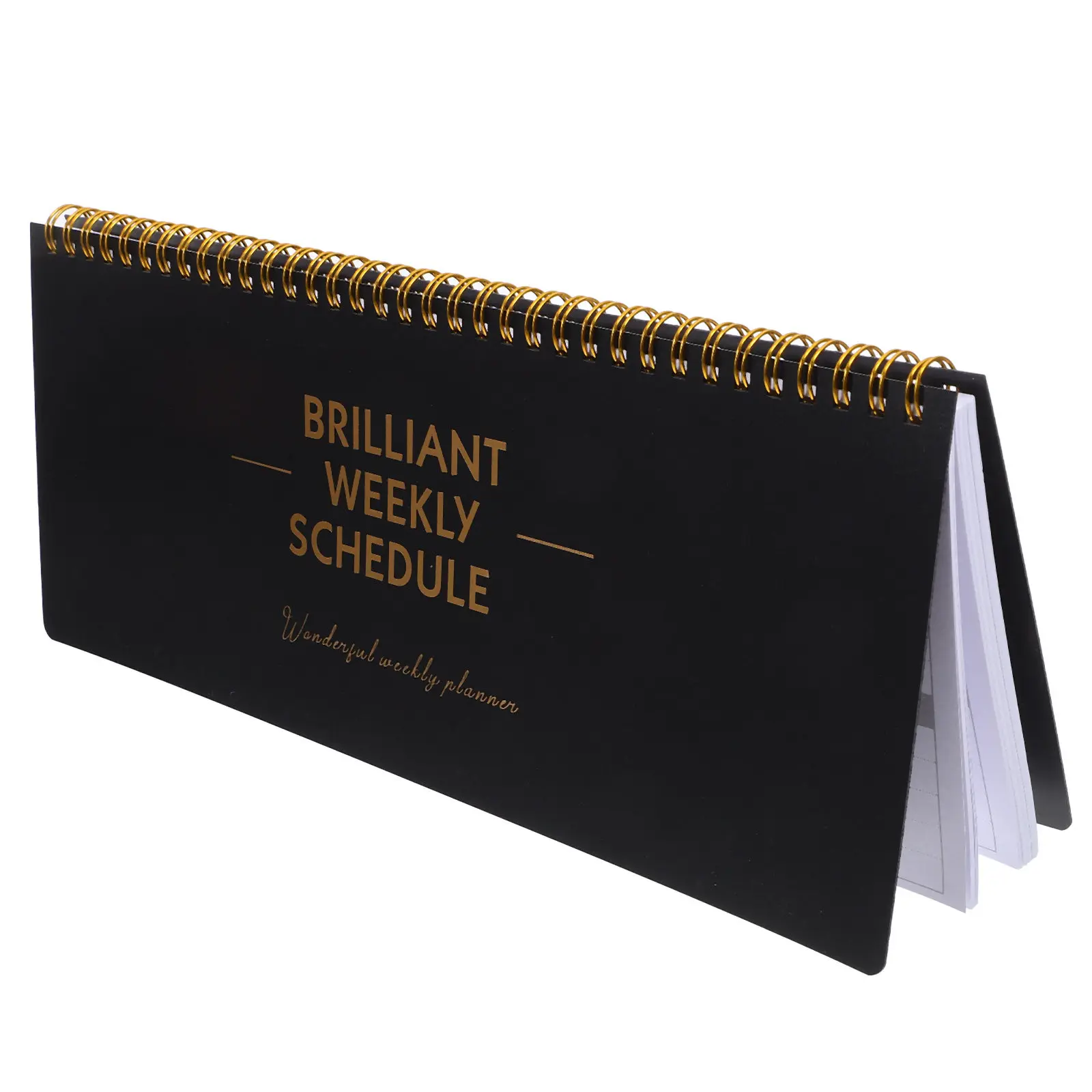 

Weekly Planner Notepad Compact Lightweight Schedule Notebook Made of Iron and Paper for Daily Office School