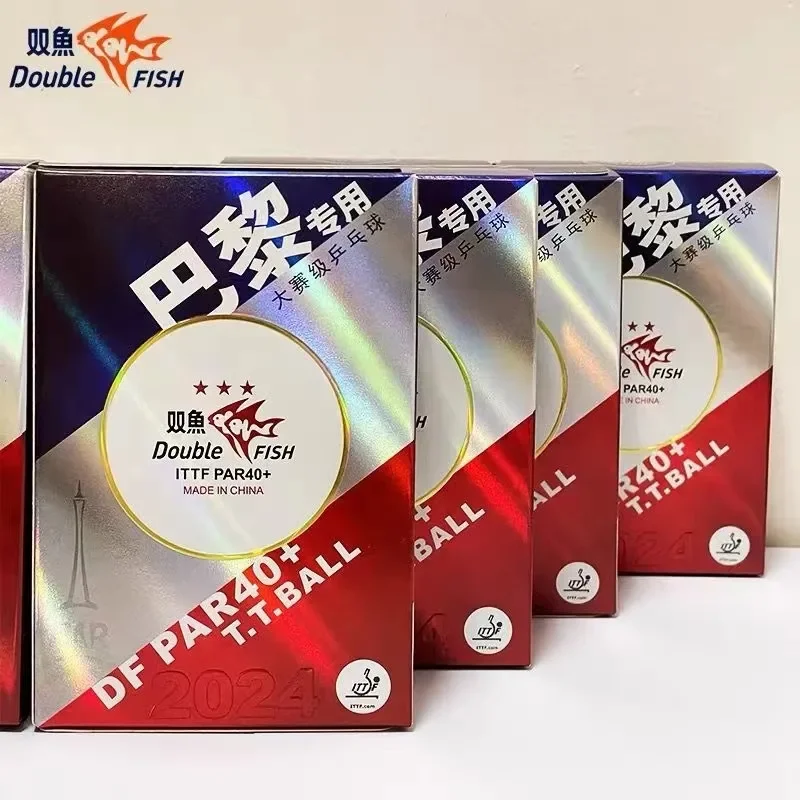 DOUBLE FISH 3 Star Table Tennis Balls Special for 2024 Paris Olympic Games Ping Pong Balls PAR40+ ABS New Material 6 Balls/Pack