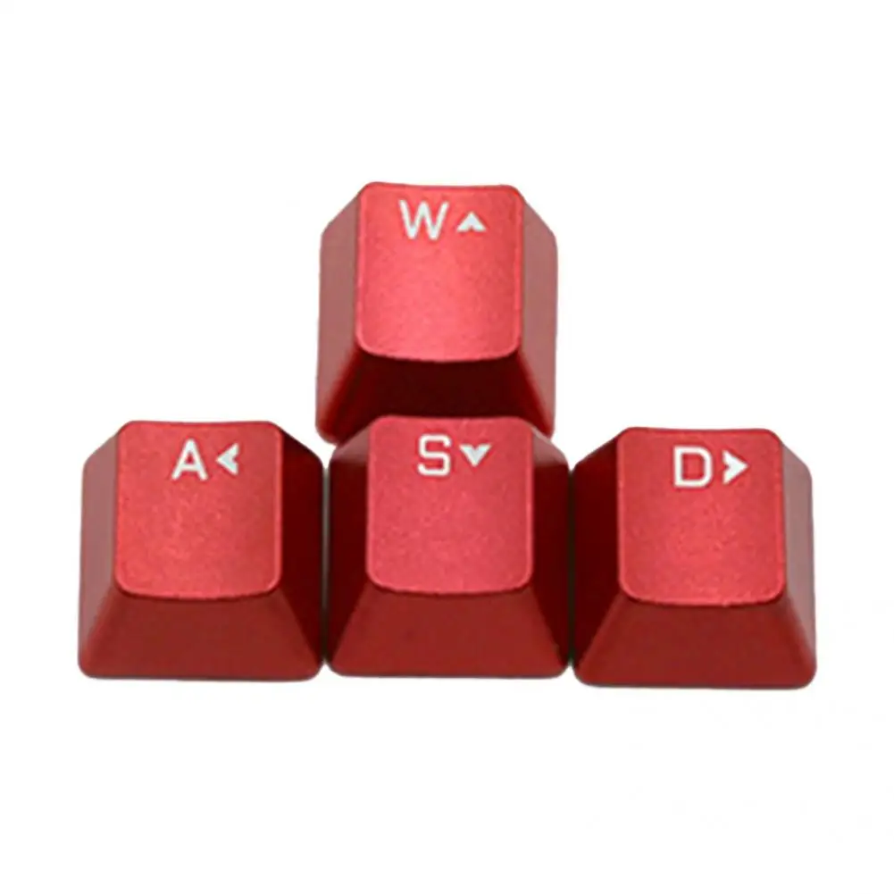 DIY 4Pcs Practical Gaming Keyboard WASD Arrows Key Keycaps Metal Keyboard Key Caps Wear-resistant