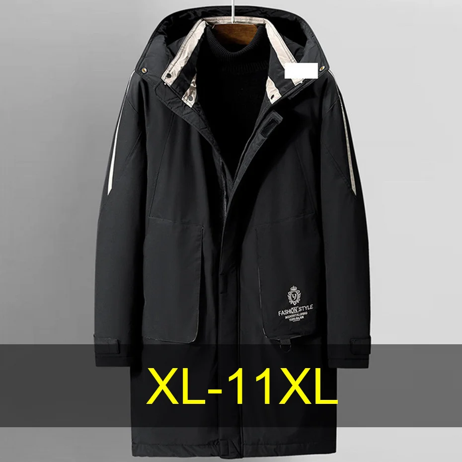 11XL Plus Size Parka Uomo Inverno Giacca spessa Cappotto Cargo Parka Moda maschile Casual Parka lungo Uomo Big Size 11XL