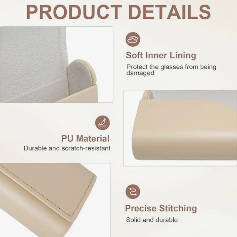 1/2/3/4 PCS Hard Shell Glasses Case, Magnetic Closure, Soft Lining, PU Leather Exterior, Stylish, Portable & Practical