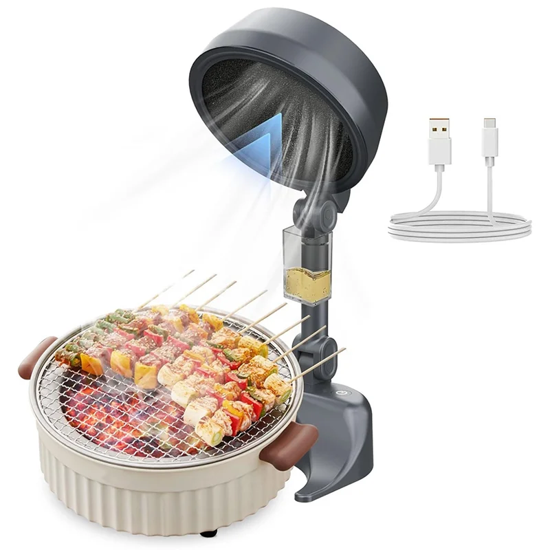 B46C Portable Range Hood For Cooking Portable Exhaust Fan Filtering Fumes With Low Noise For Kitchen,Indoor BBQ