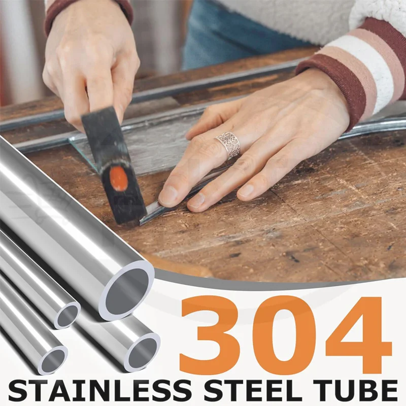 1pcs 304 Stainless Steel Round Capillary Seamless Straight Tube Diameter 8 10 12 14 15 16- 36mm Length 100mm 200mm 300mm 500mm