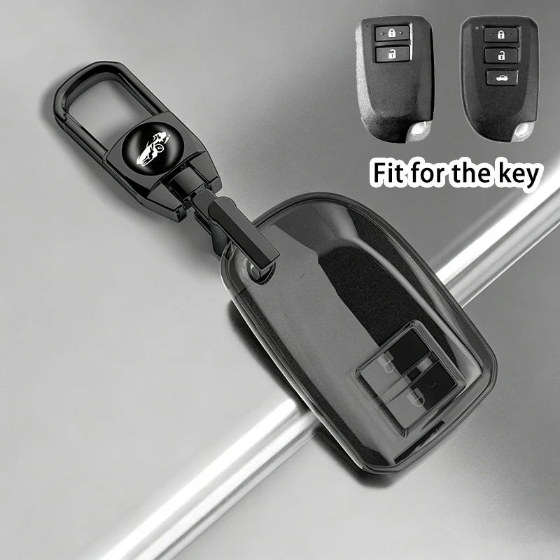 Transparent Black for Toyota Aygo 2017 2018 Yaris Porte Spade Hiace Regiusage Remote Key Case Car Key Cover Holder Accessories