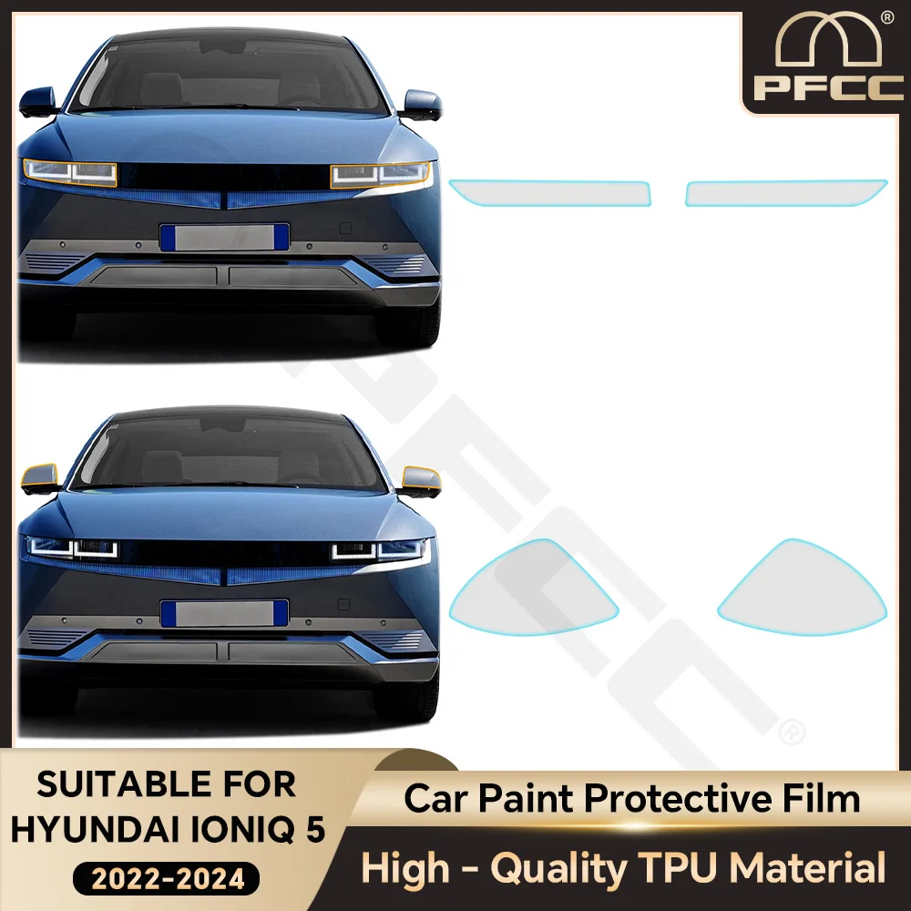 

For Hyundai IONIQ 5 2022 2023 Accessories Pre-cut Car Headlight Paint Protection Film Rearview Mirror PPF Clear Decal Sticker