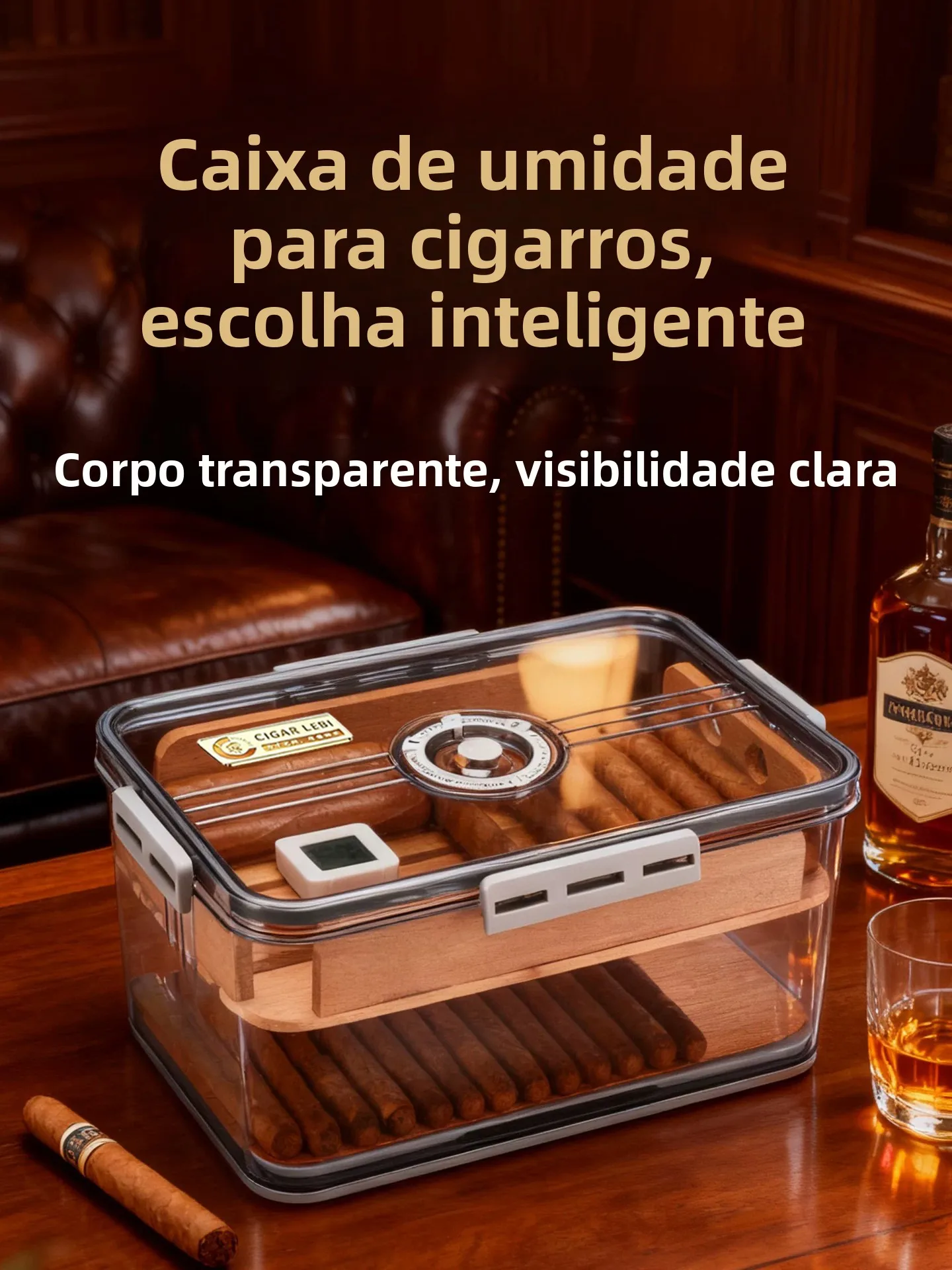 ciga-lebi-scatola-per-la-cura-dei-sigari-sigillata-con-chiusura-a-scatto-visibile-trasparente-in-cedro-resistente-all'umidita-controllata