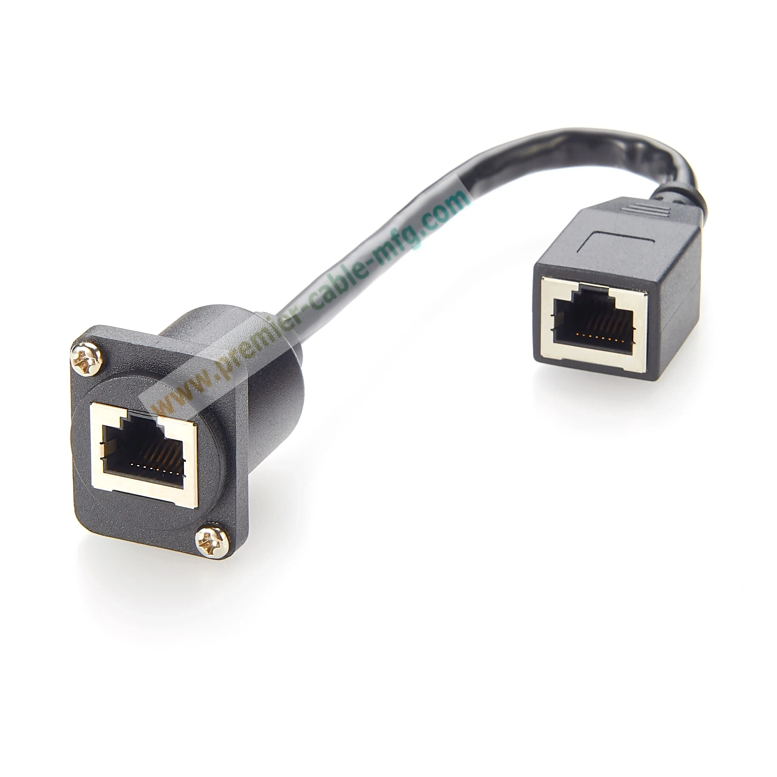 D Type RJ45 8P8C Female to Female Extension Cable 1Gbps Chassis Flange Panel Mount RJ45 Cat5e Ethernet LAN Network Cable
